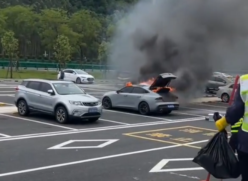 蓝狮平台登录:广西服务区内轿车突发自燃 瞬间成空架:高速客服回应